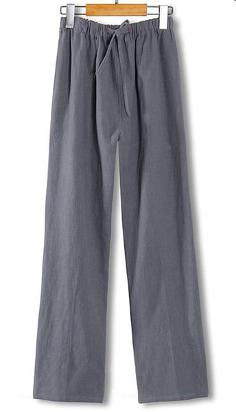 gray/green/blue/black High grade cotton&linen men kung fu martial arts trousers male tai chi pants