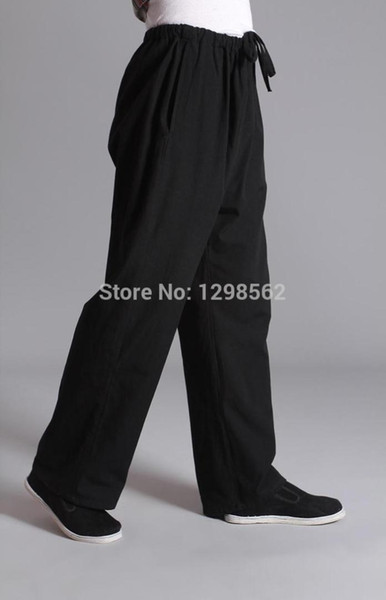 9colors red/black/blue Pure cotton practise old-coarse Men kung fu tang-suit pants tai chi leisure martial arts trousers