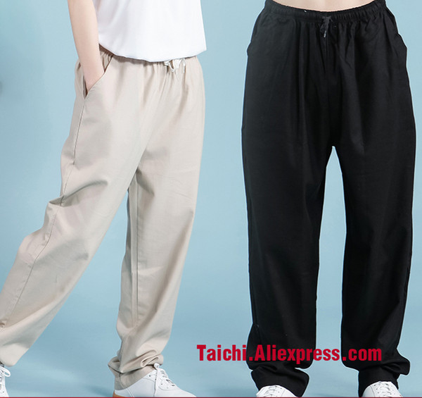 Flax Tai Chi Kung Fu Martial Art Yoga Pants With Pocket 7 Colors Free Shipping