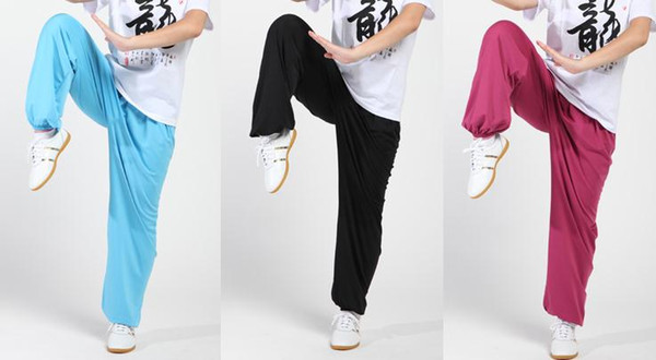 6colors UNISEX tai chi trousers kung fu martial arts training pants black/blue/gray cool