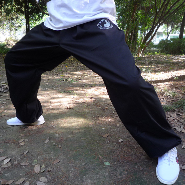 New Arrival Black Tai chi pants men women tai chi clothing 100% cotton pants,Chinese martial art wu shu kung fu trousers