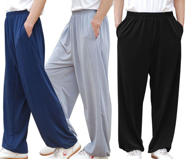 unisex summer black/blue/gray martial arts wushu bloomers tai chi trousers kung fu yoga taijiquan pants