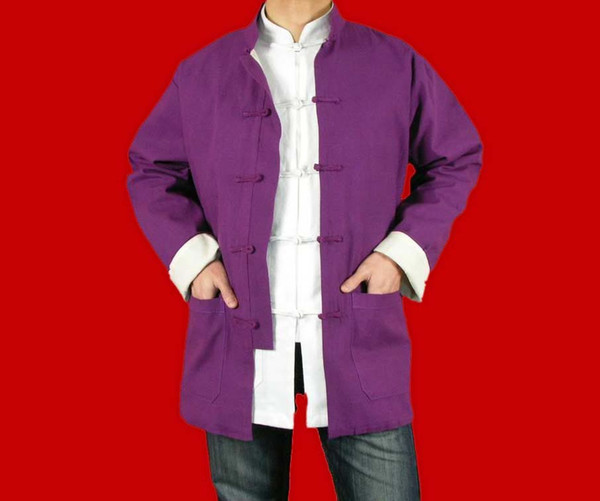 100% Cotton Purple Kung Fu Martial Arts Tai Chi Jacket Coat XS-XL or Tailor Custom Made