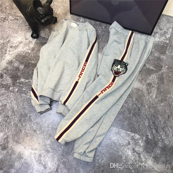 18FW luxury designer Sideline Grey Tracksuit Women Men Casual Sweatsuit Sport Streetwear Pullovers Sets Outdoor Hoodies