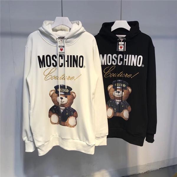 2018 New luxury designer moschinos Bear Hooded Women Men Casual Jumper Sweatshirts Sweaters Lady Streetwear Pullovers Outdoor Hoodies