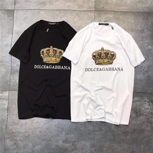 19ss New Arrival Lovers Cotton crown Tshirts Paris Gabbana Short Sleeve Summer Tee Breathable Vest Shirt Streetwear Outdoor T-shirt