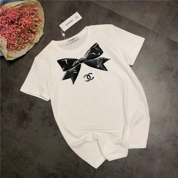 19ss New Arrvial Paris bowknot Lovers Cotton Tshirts Short Sleeve Printing Summer Tee Breathable Vest Shirt Streetwear Outdoor T-shirt