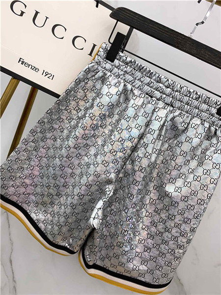 19ss Paris G Letter Silver Shorts Full Printing Pants elastic waist track Trousers Men Women Casual sport Jogger Sweatpants Outdoor Shorts