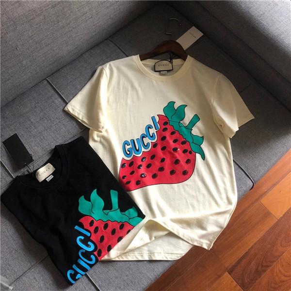 19ss New Arrival Paris G Letter Tshirts Crewneck strawberry Short Sleeve Summer Animale Tee Breathable Vest Shirt Streetwear Outdoor Tshirt