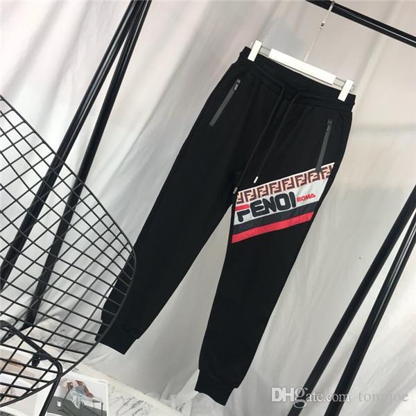 19ss FEND Oblique Stripe Pants luxury Brand FF ROMA elastic waist track Trousers Men Women fashion sport Jogger Sweatpants Outdoor Pants