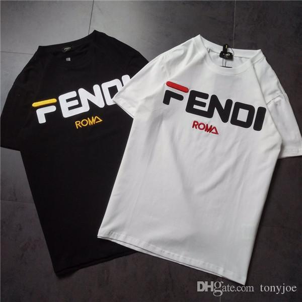 FEND Lovers Cotton Tshirts Paris FF Printing Luxury Brand Short Sleeve Summer Tee Breathable Vest Shirt Streetwear Outdoor T-shirt