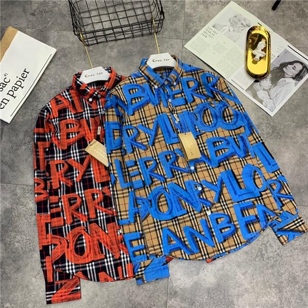 19ss Hot Sale BBR Graffiti Paris Blouse leisure Tee shirt Breathable long Sleeve Tshirt Men Women blouses Casual Outdoor Streetwear Tshirts