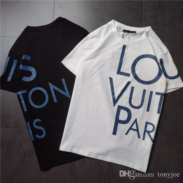 19ss L Lovers Cotton V Tshirts Paris Printing Luxury Brand Cotton Short Sleeve Summer Tee Breathable Vest Shirt Streetwear Outdoor T-shirt