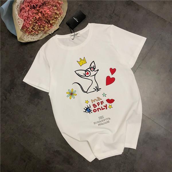 19ss Paris Mosichinos Mickey Tshirts Crewneck Mouse Ma Bff Only Short Sleeve Summer Tee Breathable Vest Shirt Streetwear Outdoor T-shirt