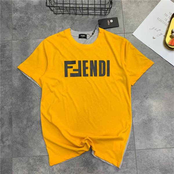 19ss FEND Lovers Cotton Tshirts Paris FF Printing AB Short Sleeve Summer Tee Breathable Vest Shirt Streetwear Outdoor T-shirt