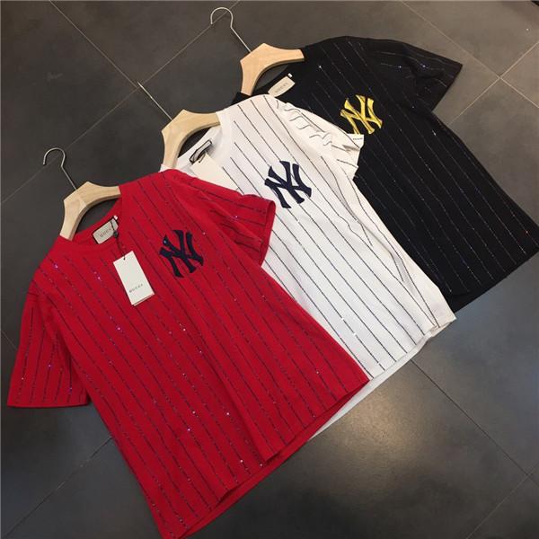 19ss New Arrival Paris New York Tshirts Crewneck yankees Short Sleeve Summer Tee Breathable Vest Shirt Streetwear Outdoor T-shirt