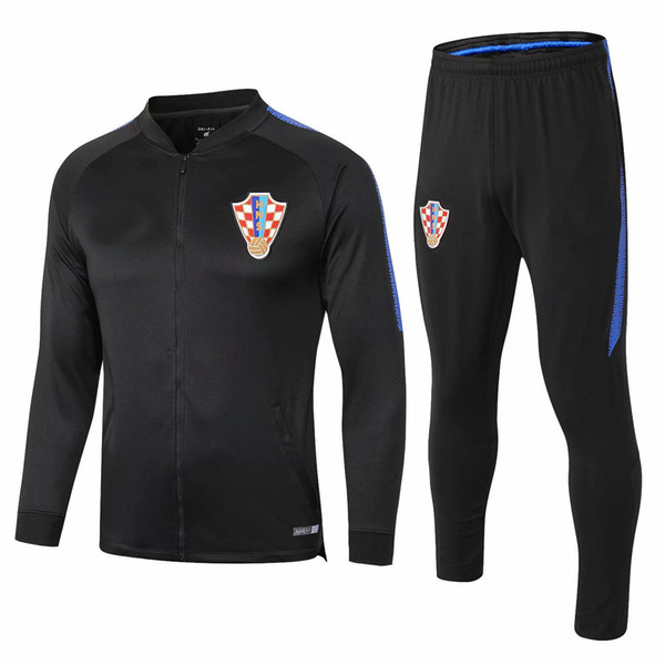 NEW Croatia jacket Long Sleeve Suit Kit Soccer Jersey Training Uniform 18/19 Football Croatia tracksuit Jacket+Pants