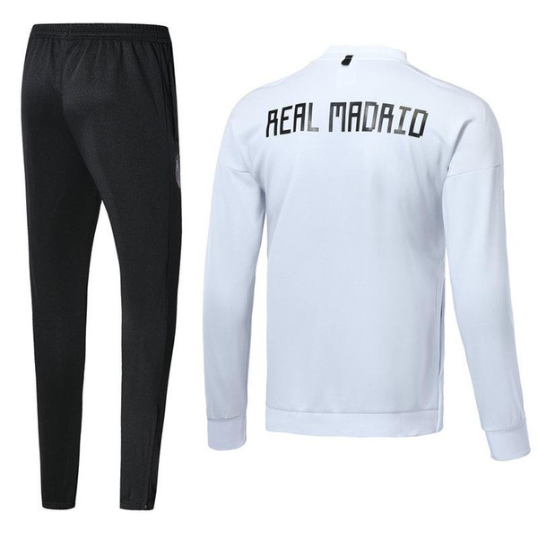 Real Madrid soccer jacket 2018 2019 chandal full zipper tracksuit 18 19 de foot ISCO Real Madrid jacket pants Chandal Training suit kit