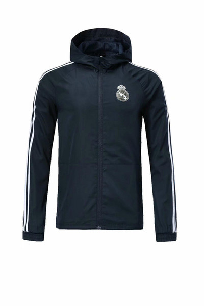 Top quality 2018 19 Real Madrid windbreaker jackets windbreaker long sleeve jacket coat soccer jersey training wear