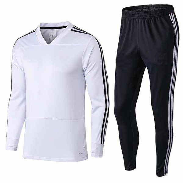 AAA+ Thailand's quality 18/19 Real Madrid Sportswear Men's Football Suit 2018/19 Adult Training Suit Slim Pants Sportswear Size