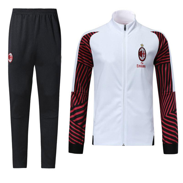 18 19 Long sleeved jacket suit football match AC black training suit 2018/19 football jacket jacket + trousers