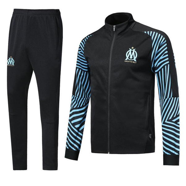 Olympique de Marseille tracksuit soccer jacket Maillot De Foot 2018/19 PAYET STROOTMAN THAUVIN OM Football jacket full Zipper tracksuit