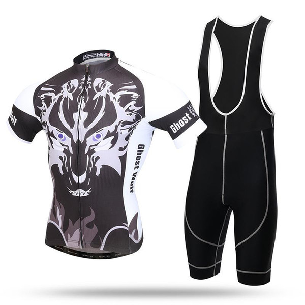 XINTOWNCycling Jersey cycling suit short strap suit new summer short sleeve strap suit male ghost wolf