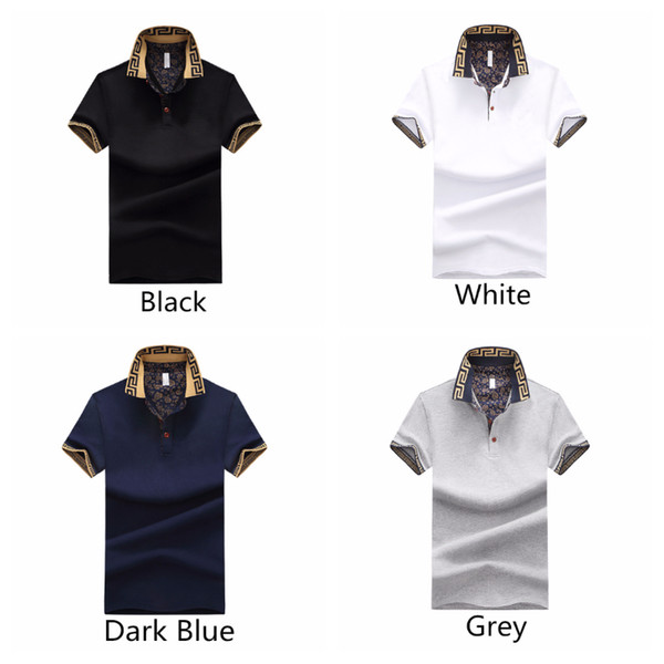 Men T-Shirts Casual PO Male Summer Turn-Down Collar Button Short Sleeves Cotton Shirt Outdoor Wear 4 Colors