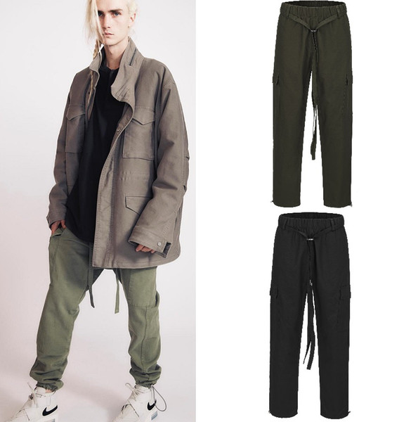 2019 Cotton Trousers High street fear of god sixth season FOG streamers drawstrings to receive feet Jerry ribbons overalls casual pants tide