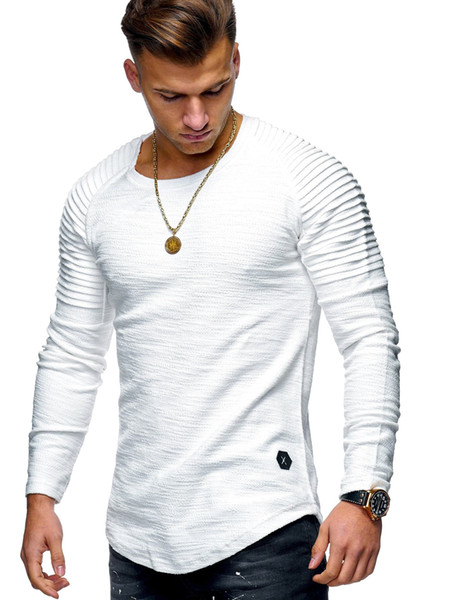 Men's t-shirts striped tee shirt homme summer Oversized Arc Hem long sleeve t shirt men hip hop tshirt streetwear slim fit xxxl