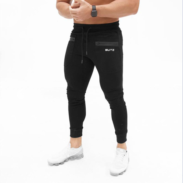 Hot 2018 Autumn new mens cotton Sweatpants gyms Fitness workout solid trousers male Casual fashion Pencil Pants Joggers sportswear CK131