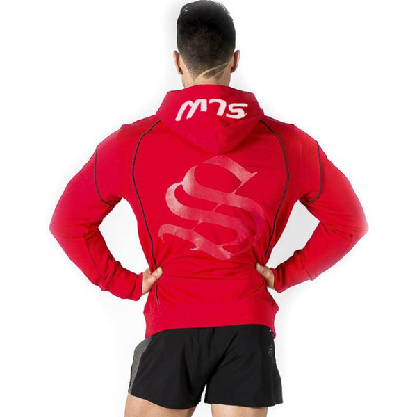 Men Fitness Jogger Sweatshirts Men's Autumn Runner Training Coat Tops Slim Printed Long-Sleeved Zipper Shirt Hooded Jacket