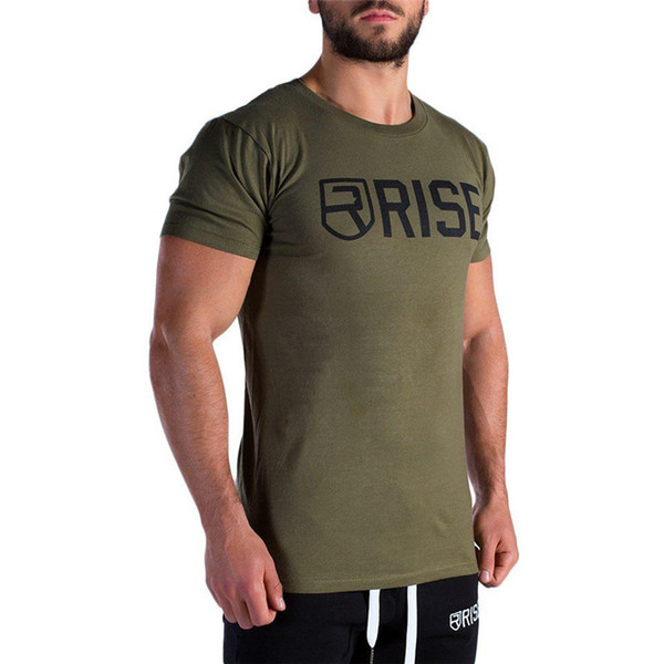 New Men Cotton Short Sleeve T-shirt Gyms Fitness Bodybuilding Crossfit Clothing Man Workout T Shirt Casual Tee Tops