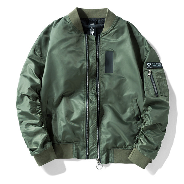 2018 Men Bomber Flight Pilot Jacket Coat Thin Navy Flying Jacket Military Air Force Embroidery Baseball Uniform Army Green Black Jacket