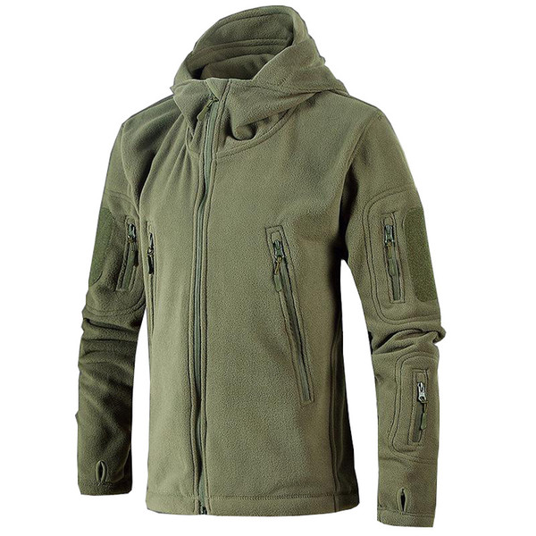 Military Tactical Fleece Jacket Men US Army Polartec Windbreaker Clothes Male Multi Pockets Outerwear Hoodie Coat For Men