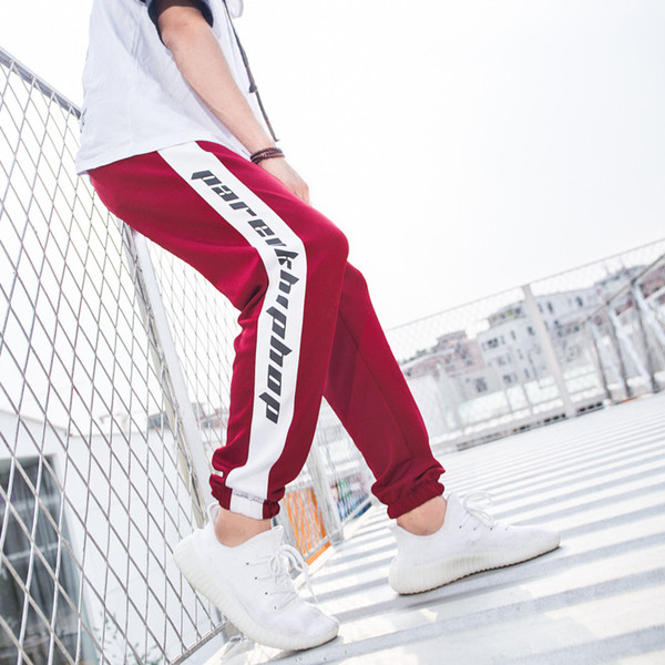 Striped Patchwork Harem Pants Mens 2018 Hip Hop Printed Color Block Casual Joggers Sweatpants Trousers Male Streetwear