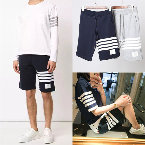 FASHION thom Beach shorts tb short mens designer shorts Three white stripes Off Men browne Leisure pants White for Summer