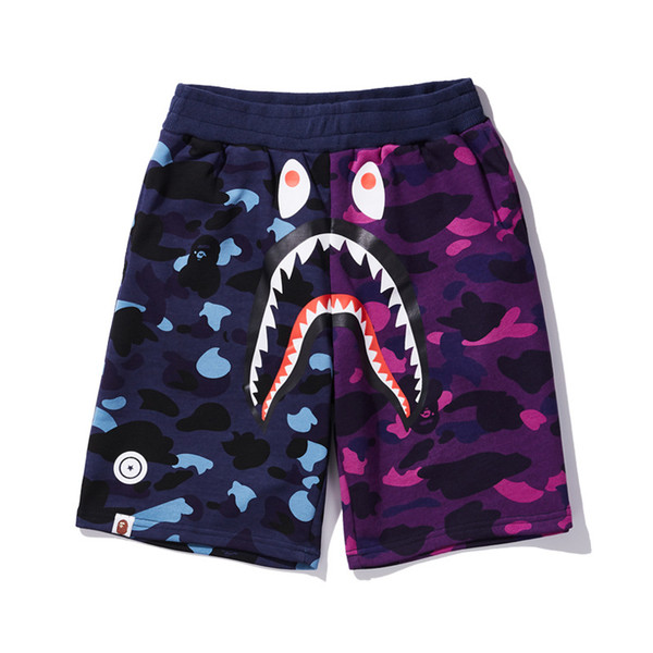 19ss Ape shark shorts AApe Japan Shark Jaw Shorts Camo Splicing mens designers Pants Off Apes head pants White a bathing vetements