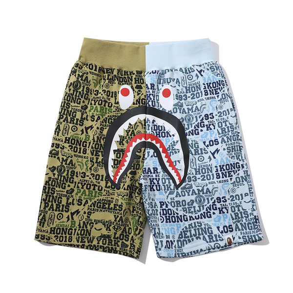 19ss Ape shorts AApe Japan Shark Jaw Camo Splicing Shorts mens designers Pants Off Apes head pants White a bathing for summer dolce