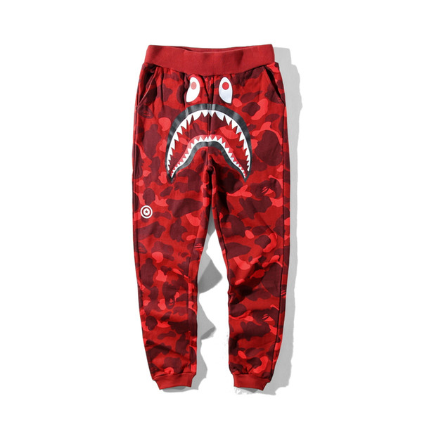 19ss Mens designer pants A Bathing aape camo Shark mouth cotton ape trousers mens designer winter coats for man vetements