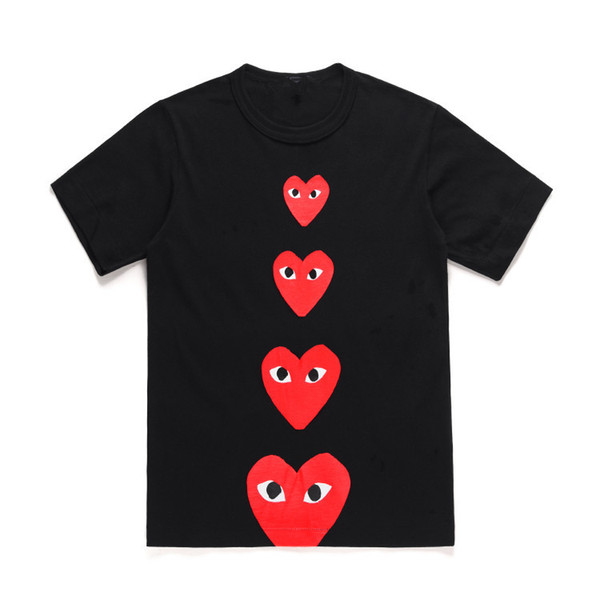 19 Commes Tee Shirts Newest Style Des Garcons Off New Four Red Hearts T-shirt White Round Neck Cotton Shirt Anti_Shrink&Fast_Dry T Shirts