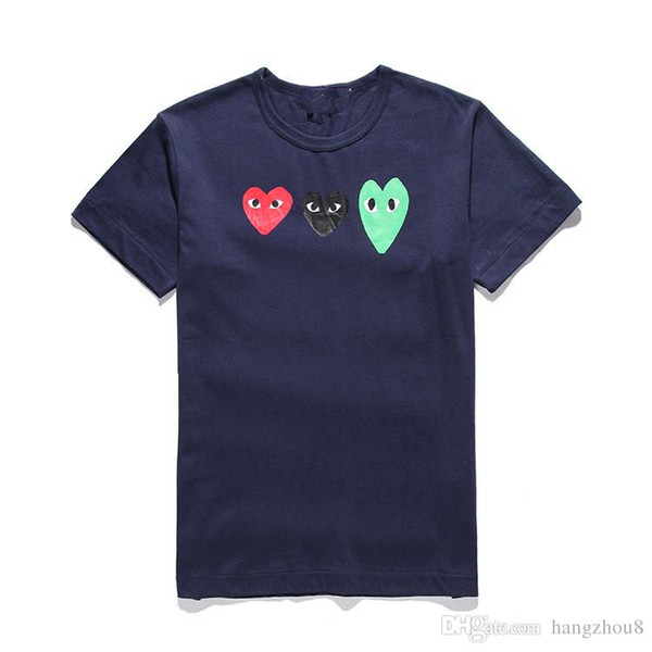 19ss mens designers t shirt commes Pullover cotton des garconss tee Embroidered heart CDGplay T-shirts dolce for summer