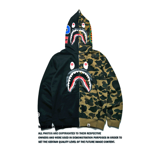 A Bathing AAPE Ape Shark Hooded Hoodie Coat Camo Full Zip Jacket Windbreaker jacket fear god for man size M-XXL