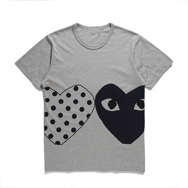 Mens Designers T Shirts Japan COMMES Off Cotton Heart Men DES GARCONS 18 Love Short-sleeved White T-shirt Lovers Women Clothing