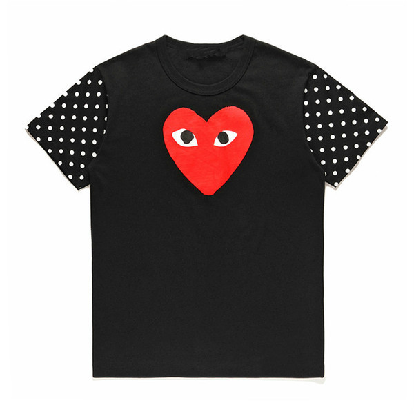 Women Shirts COMMES Short-sleeved Breathable Des Garcons Off Men Women Red Heart Tee Shirt Round Neck Cotton T-shirt White for Lovers Cheap