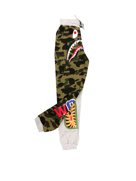 HIP HOP camo Shark cotton ape designer wear autumn mens Street clothing vetements