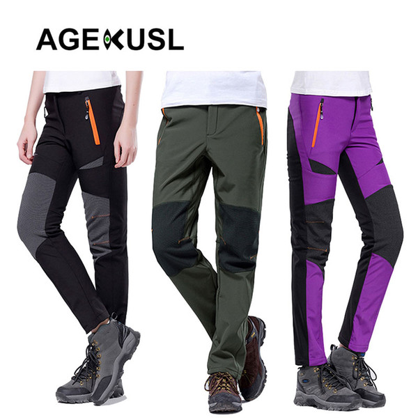 AGEKUSL Sports Trousers Pants Winter Fleece Thermal Hiking Cycling Skiing Long Pants Windproof Waterproof