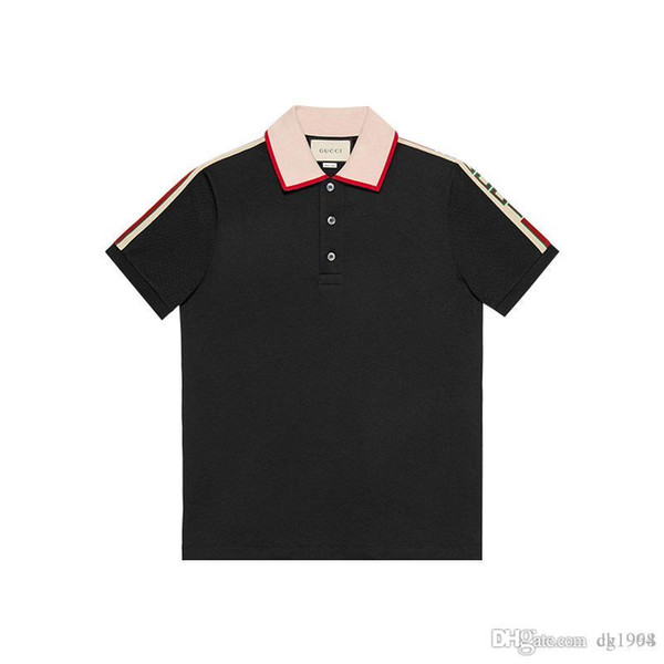 New fashion 18ss designer luxury brand tag clothing men fabric letter polo t-shirt turn-down collar casual women tshirt tee shirt tops