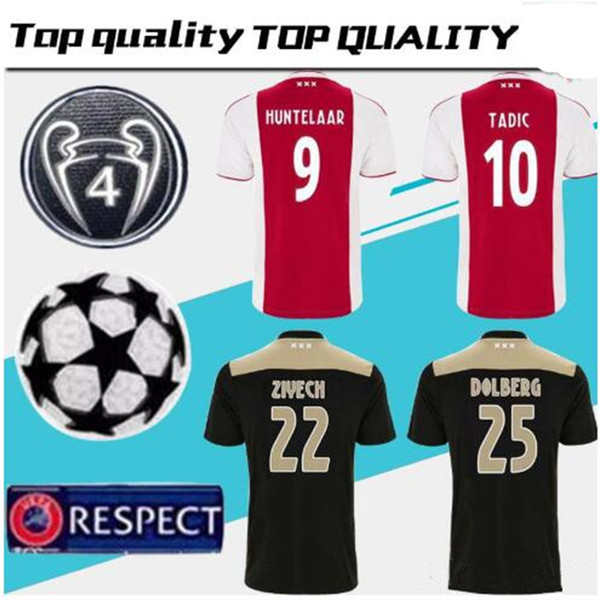 Ajax home red white Soccer Jerseys 18/19 Ajax away Soccer Shirt 2019 #10 TADIC DE JONG DE LIGT DOLBERG ZIYEC football uniform