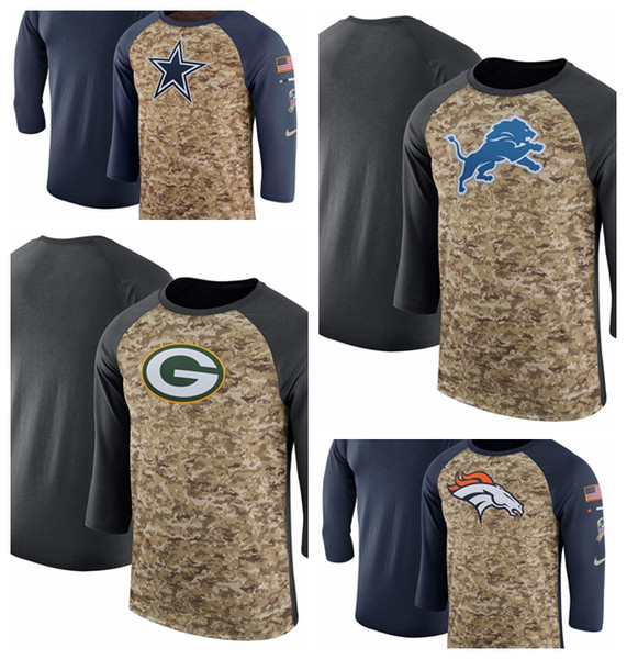 Green Bay Packers Detroit Lions Denver Broncos Dallas Cowboys Salute to Service Sideline Legend Performance Three-Quarter Sleeve T-Shirt